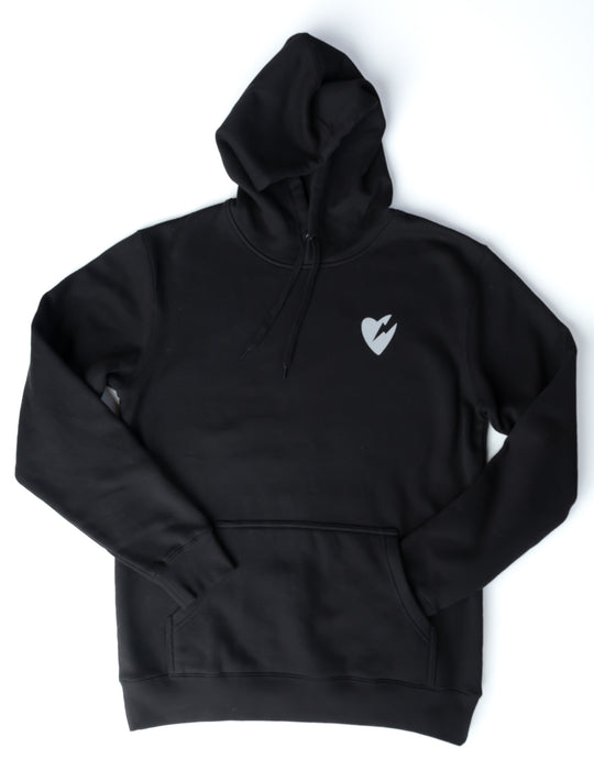 NEW Heart Strong Vertical Hoodie - Black